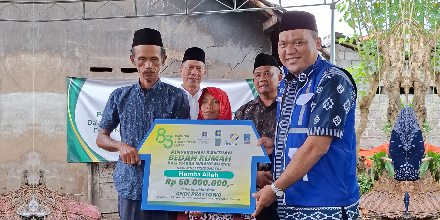 LAZIS UNISIA Laksanakan Peletakan Batu Pertama Program Bedah Rumah di Kapanewon Ngemplak pada Momentum Milad ke-83 UII